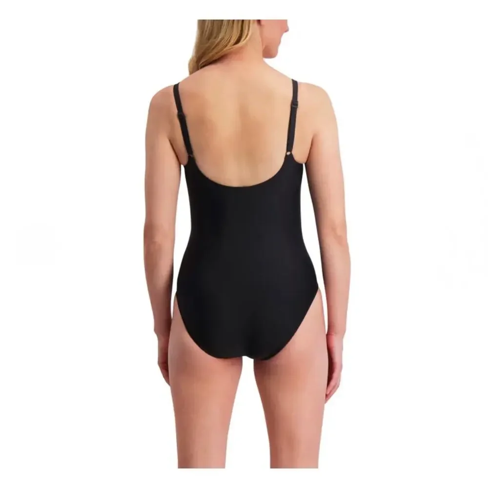 DKNY One-Piece Swimsuit Great For Paddle Boarding Size XS Black NWT - Picture 3 of 7